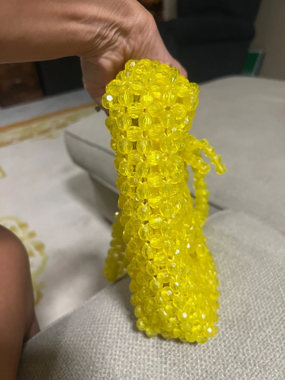 Vintage 59s/60s Yellow Beaded Handbag